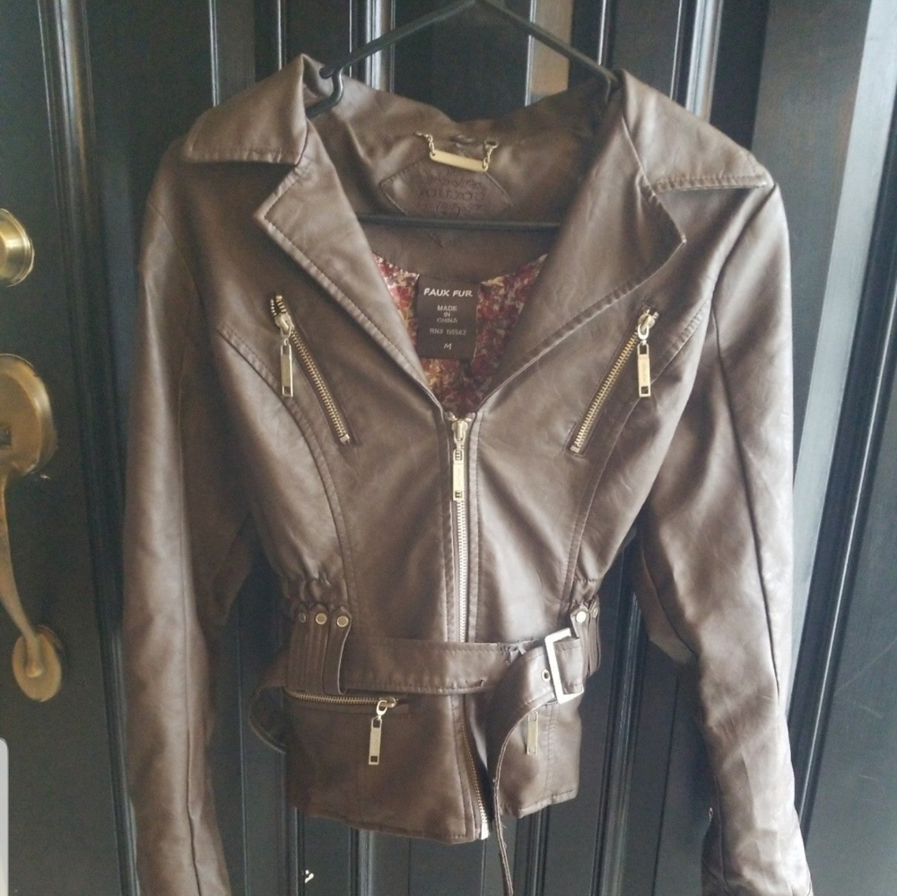 Joujou faux leather riding jacket